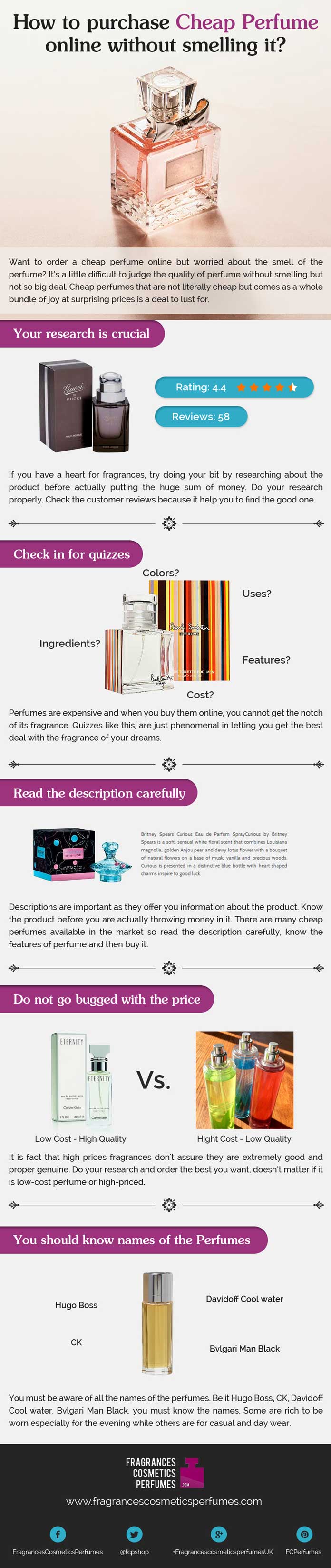 How to purchase Cheap Perfume online without smelling it? [Infographic]