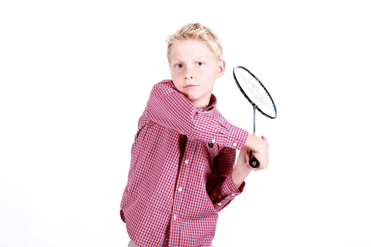 Kid Playing Badminton