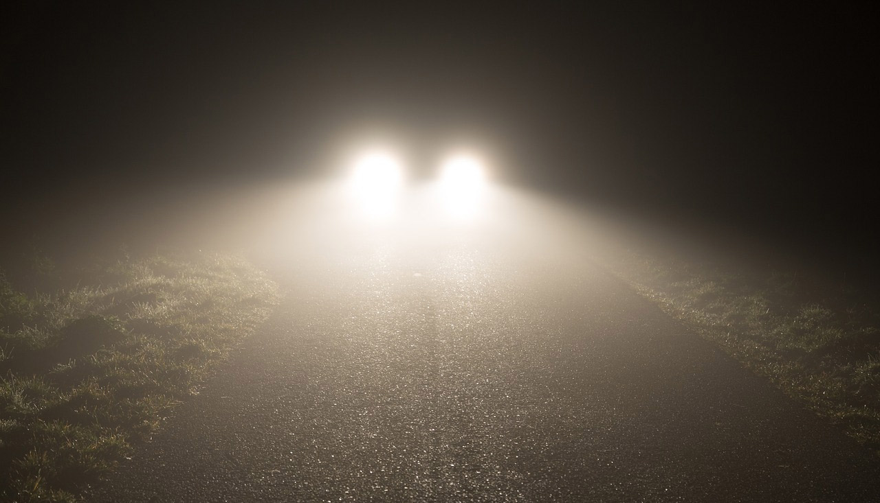 Blinding headlights at night