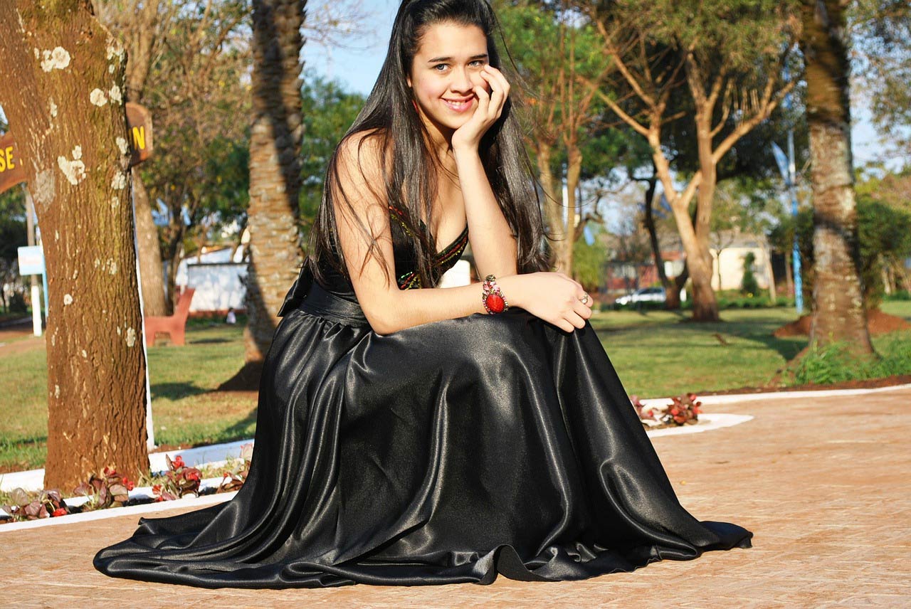 Girl in black dress